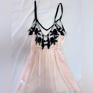 Kimchi blue pink blush chiffon embroidered slip